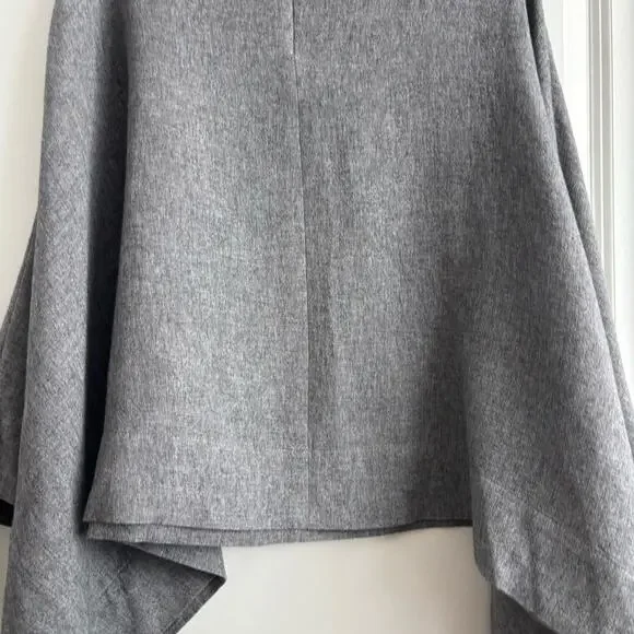 NWT ZARA MANTECO Wool Blend Oversized Cape Grey High Neck Poncho Coat Wrap M - Picture 10 of 12